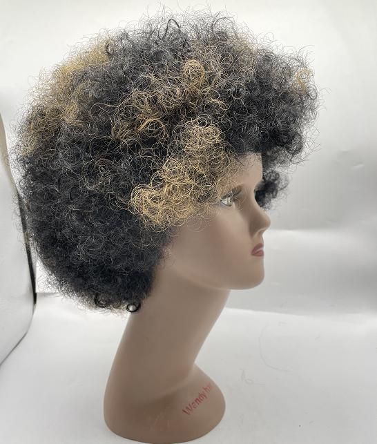 Afro Curly Synthetic Wigs Natural Black Color Heat Resistant Korea Synthetic Fiber Wig Vendors Afro Curly Synthetic Wig