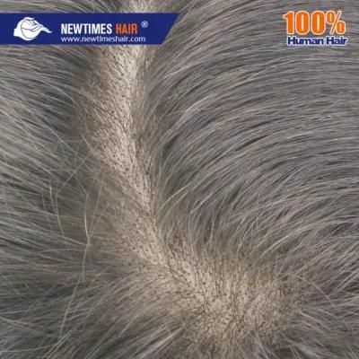 Fine Mono PU Back Lace Front Natural Human Hair Men&prime;s Wig