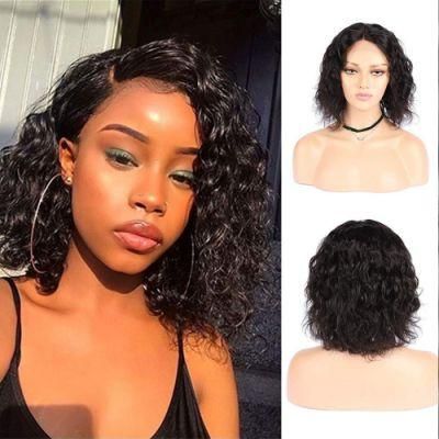 Wholesale Jerry Curly 13X4 Lace Frontal Bob Hair Wigs 150 Density 14 Inch Brazilian Virgin Human Hair Wigs for Fahionable Women