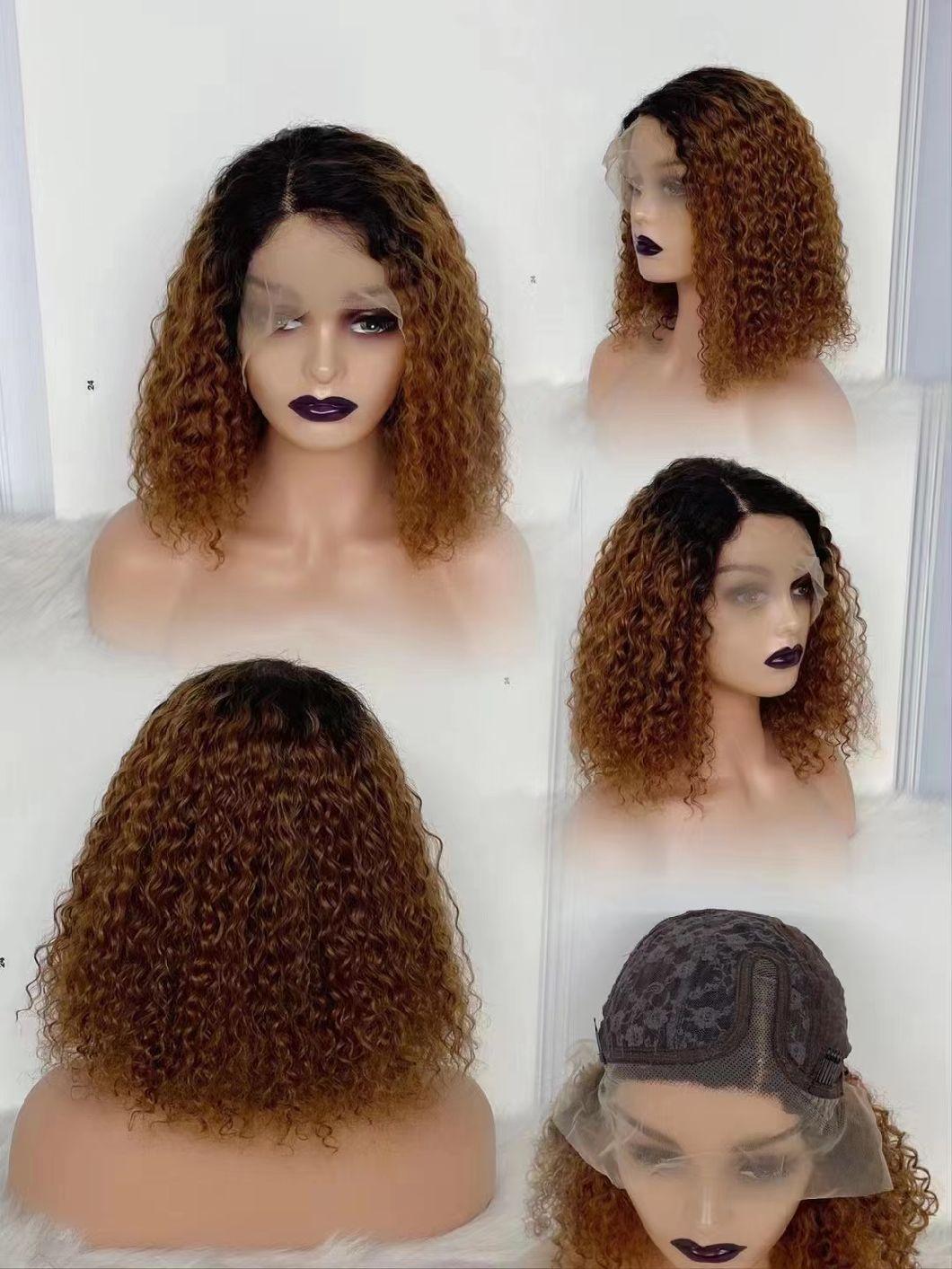 Wholesale Glueless Peruvian HD Short Lace Bob Wigs Lace Closure Bob Wigs New Arrival Curly Virgin Human Hair Lace Frontal Wig