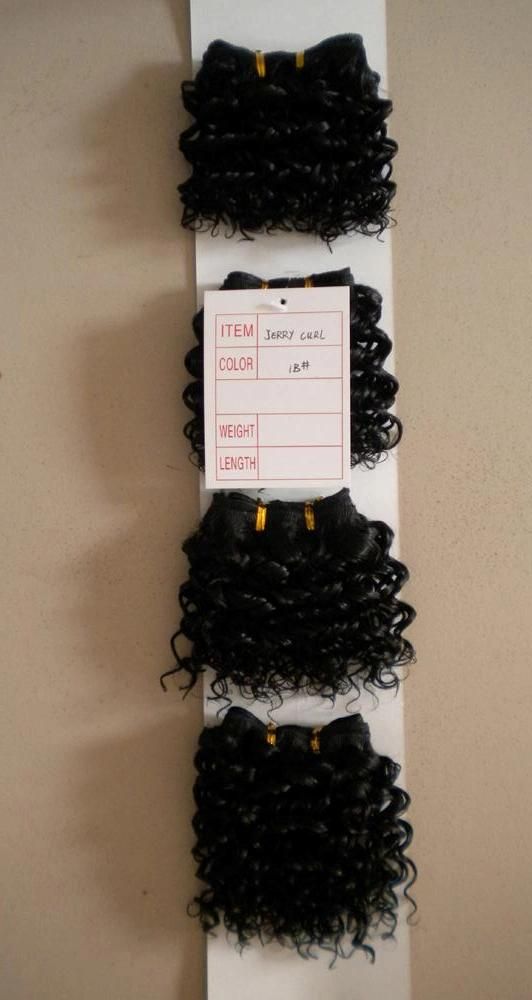 Virgin Hair Afro Jerry Curl Human Hair Weft Human Hair Weaving Jerry Wave