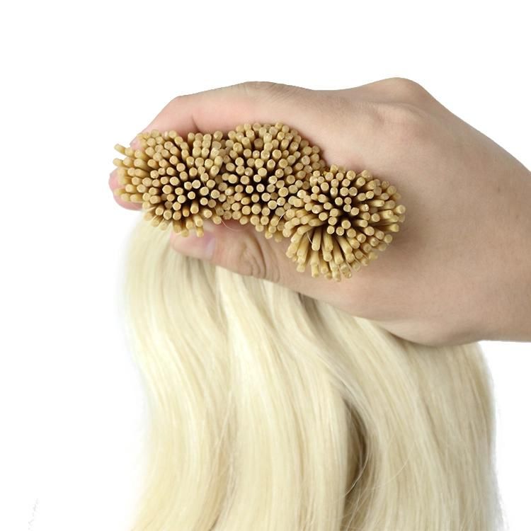 Wholesale India High Quality Double Drawn Remy Human Hair I Tip Hair Extension