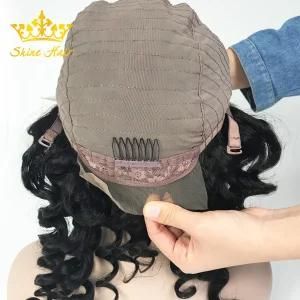 100% Human Hair Lace Front Wig Full Lace Wig of Loose Wave #1b Natural Black Color