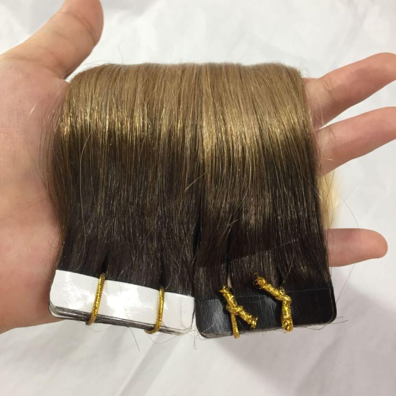 European Hair Remy Human Hair Ombre Color Thick Ends Tape Hair Extensions