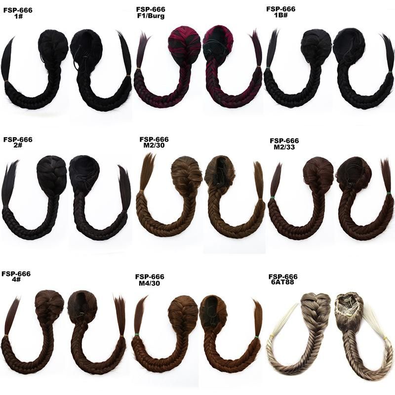 Synthetic High Temperature Fiber Plait Clip in Hair Piece Bangs
