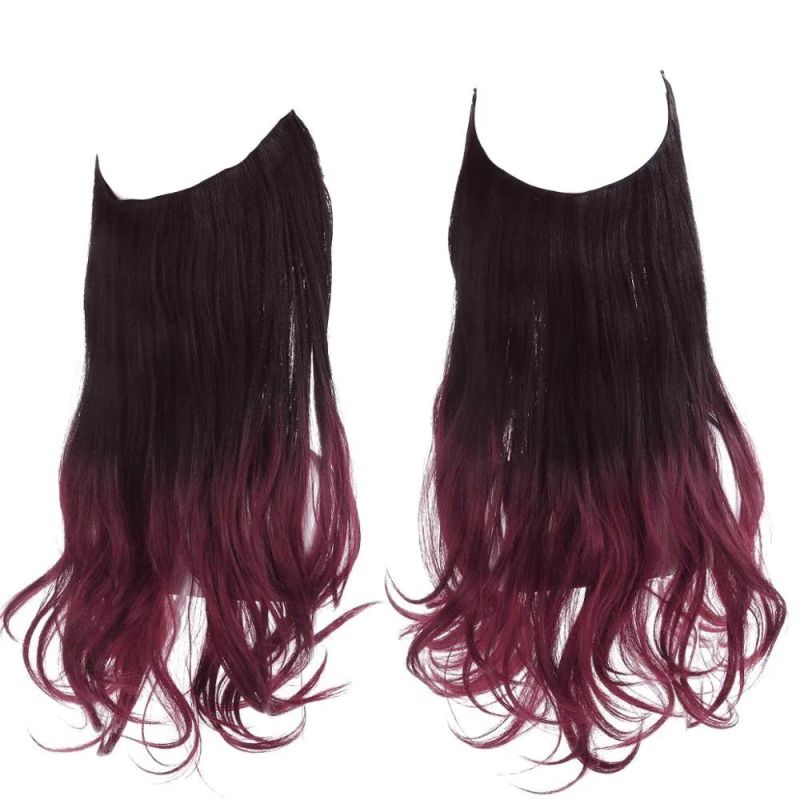 Natural Synthetic Hair Extensions Wavy False Hair Piece