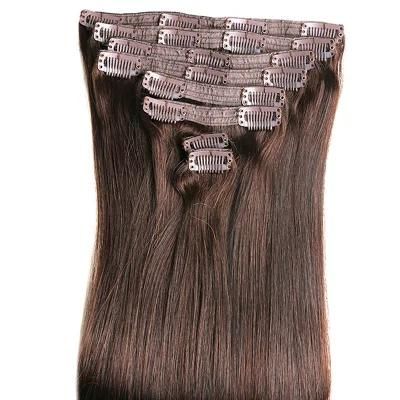 Natural Brownunprocessed 7A Clip in Virgin Remy Indian Hair Extensions