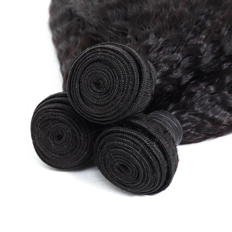 Hair Extension Kinky Straight Human Hair Weaving Virgin Cuticle Aligned Brazilian Hair Bundles