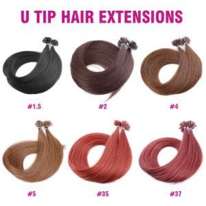 Natural Straight U Tip Nail Human Hair Extensions