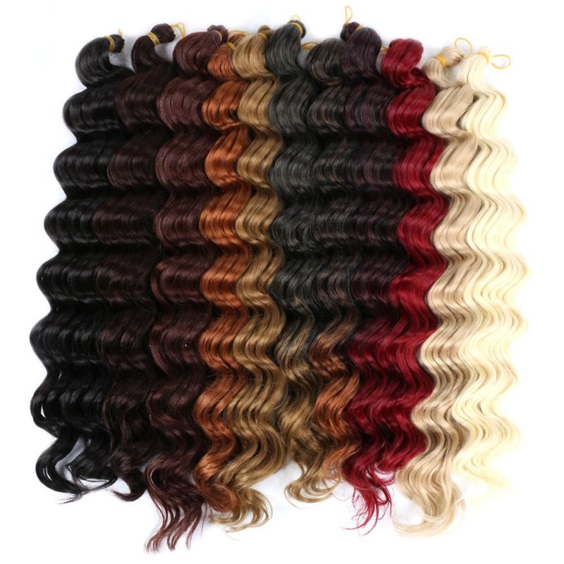 20inch Pre-Loop Deep Wave Curly Braiding Hair Wholesale Synthetic Ombre Extension