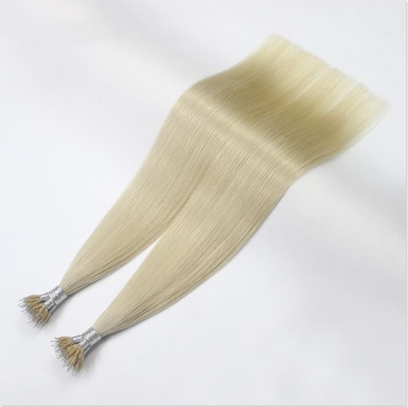 100% Human Hair Nano Ring Hair Extensions Machine Remy Pre-Bonded Straight Nano Tip Indian Hair