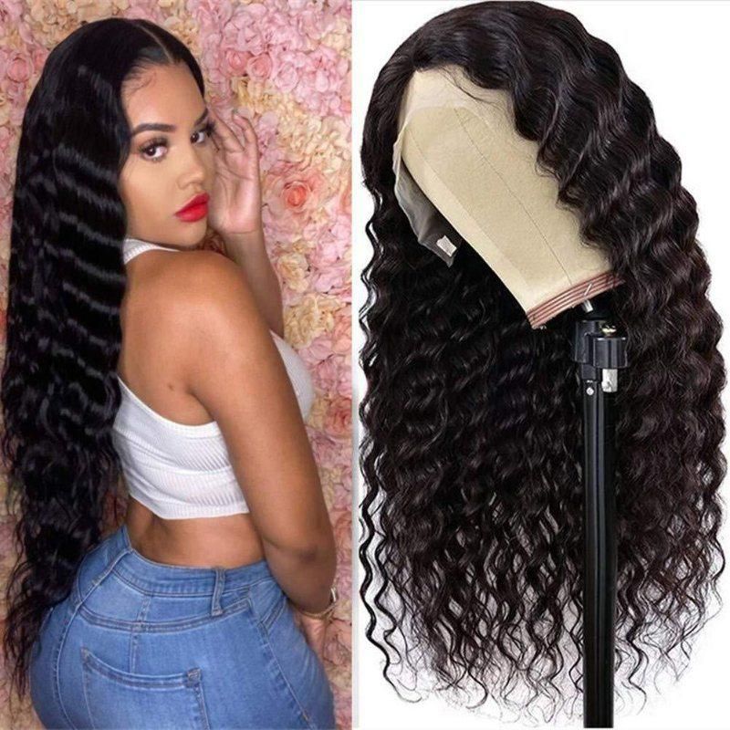 Factory Price High Quality 8A Brazil Human Hair Loose Deep Wave Wig 150% Remy 13*4 Hair Wig