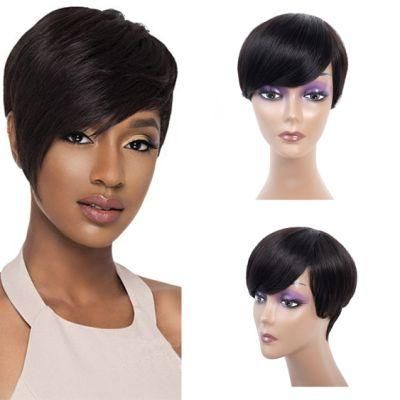 Short Human Hair Wigs Short Pixie Cut Wigs Short Brazilian Virgin Human Hair Wigs for Black Women Natural Black Wig