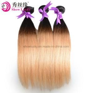 Beauty Fashion Two Tone Colored 1b/27 Brazilian Virgin Human Hair Straight Ombre Hair Extension