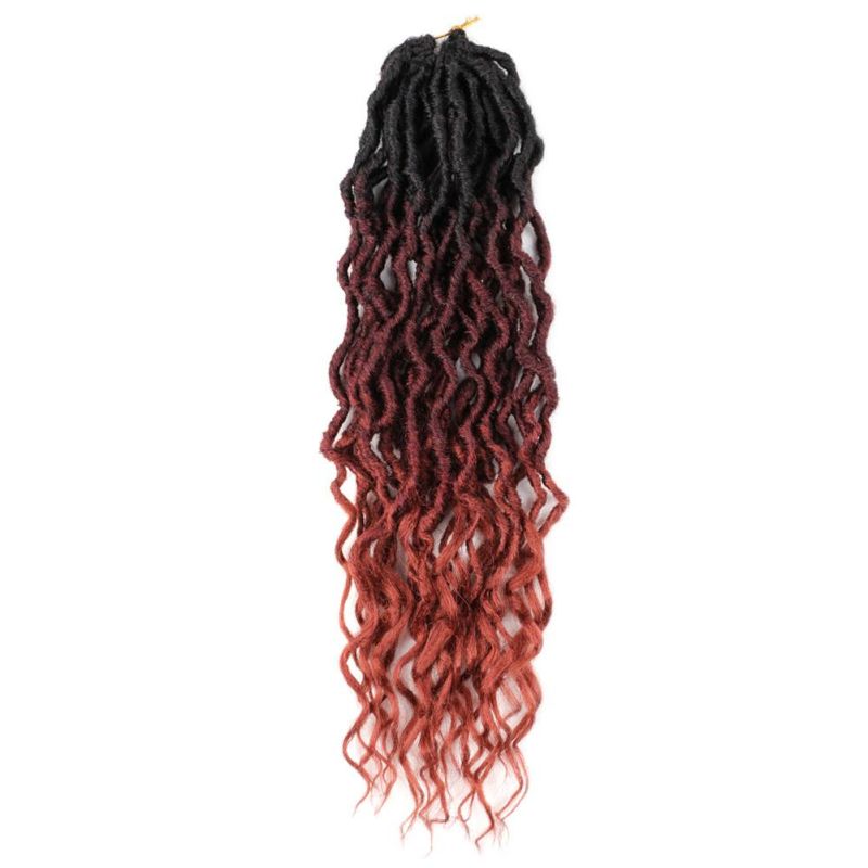 18inch 24 Strands Gypsy Faux Locs Crochet Hair Briading Curly Ends Crochet Hair Extension