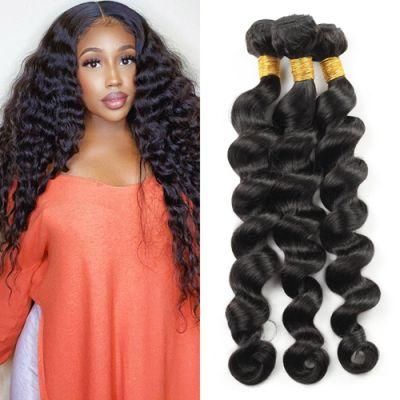 Kbeth 100% Unprocessed Cuticle Aligned Human Hair Bundles Loose Deep Wave Brazilian Bundle 10A Bundles with Frontal Closure