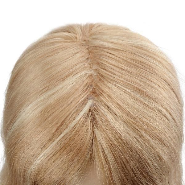 Integration Base Blond Color Women′s Wig Good Quality Natural Hair Toupee