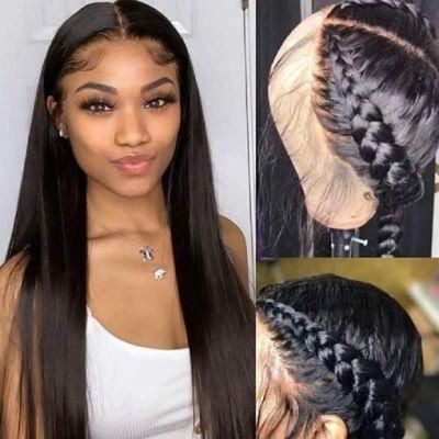 Straight Lace Front Human Hair Wigs 13X4 Shape Middle Part 150% Density Brazilian Lace Frontal Wigs