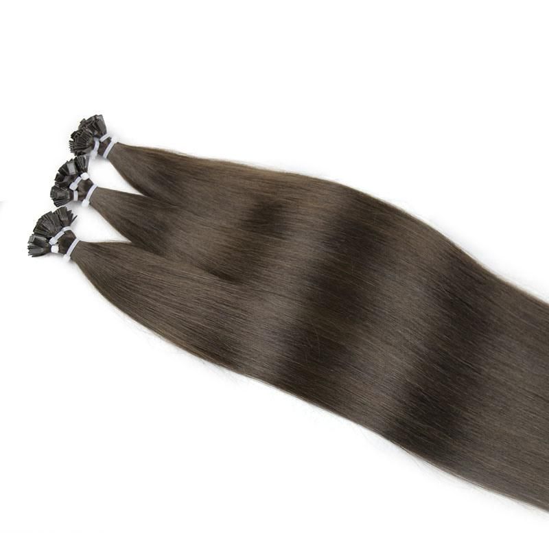 Flat Tip Hair Extensions Remy 100% Human Hairpieces Straight Keratin Tip Hair Extensions for Salon Pre Bonded Hair