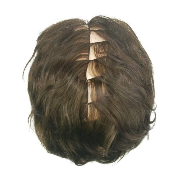 Single PE Line 3cmx3cm Integration Natural Human Hair Toupee