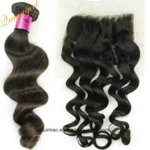 Unprocessed Remy Brazilian Human Hair Loose Wave Bundles with Closure Virgin