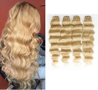 Top Quality Wavy Human Hair Weaving Loose Deep Blone Color Human Hair Extensions