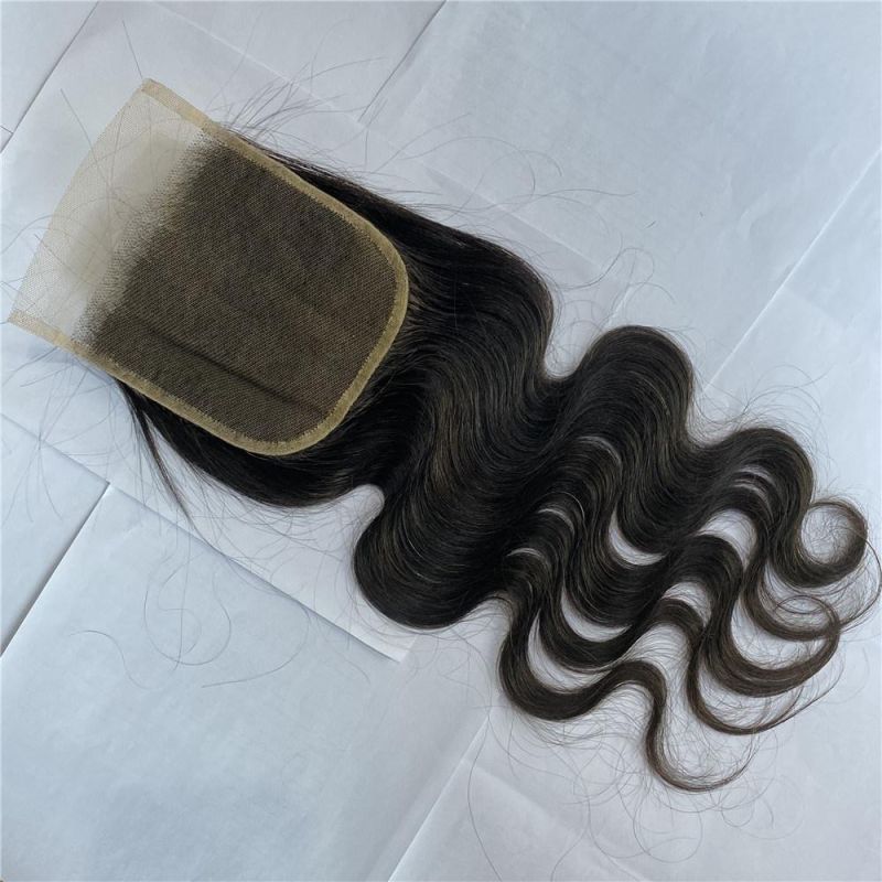 Cheap Top Human Hair Body Wave 5*5 Lace Closure Bleached Knot