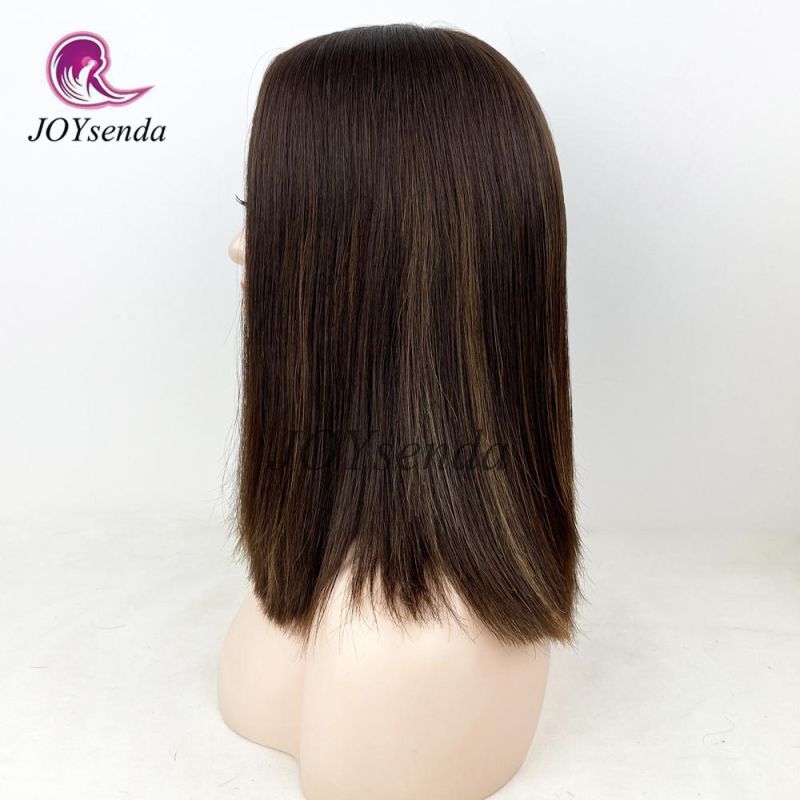 Silk Base Top Jewish Wig Natural Skin Highlight Human Hair for Women Hair Topper Quality Kosher Wigs