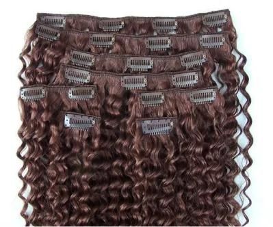 Clip on Hair Extensions Deep Wave Human Hair Clip in Hair Extension (AV-CDW010)