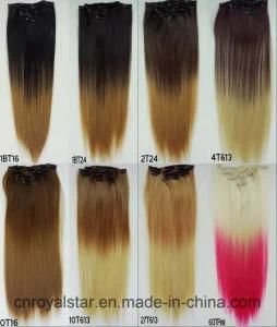 Different Colors Full Head Hair Extension Straight Clips in Hair Extension