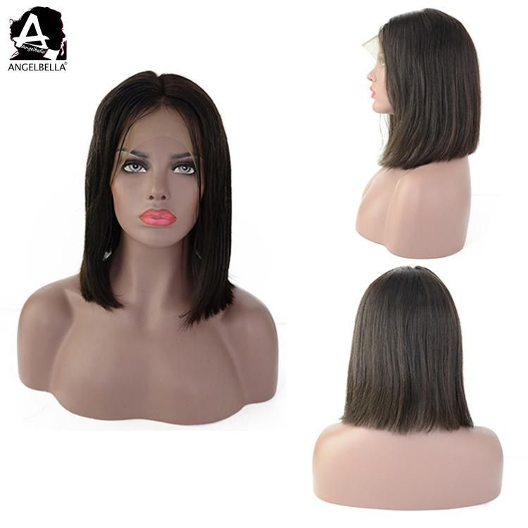 Angelbella Virgin Human Hair Wigs for Sale 150% Density Silk Straight Lace Front Bob Wig