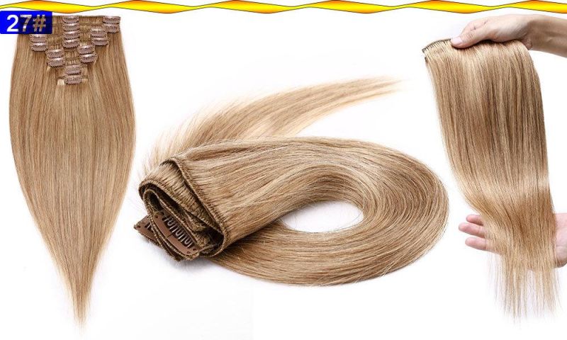 8PCS Clips in Hair Hairpieces Straight Hair Extensions Hair Bundles