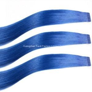 #Blue PU Tape Hair Extension 12&quot;-28&quot; Double-Sided Tape Hair