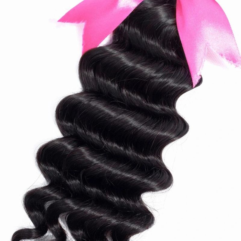 Brazilian Deep Wave Bundles with Closure Human Hair Bundles with Closure Remy Brazilian Hair Weave Bundles and Closure