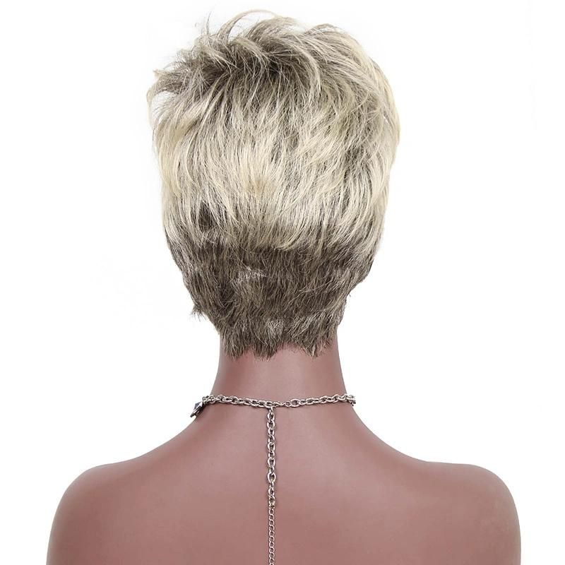 Cheap Hot Selling Short Blonde Heat Synthetic Resistant Hair Wigs for Black Women