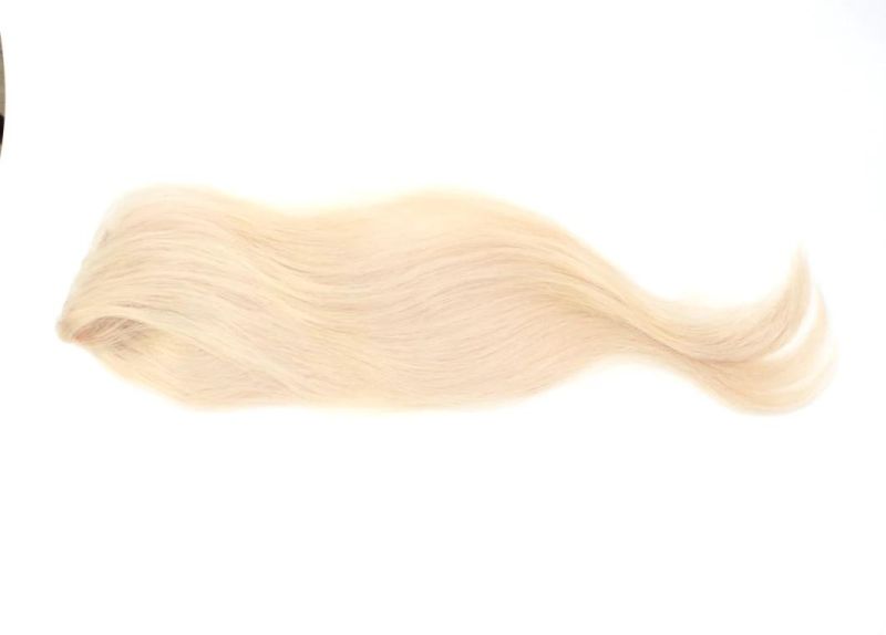 Women Hair Systems Blond Color Lace Closure with Clips