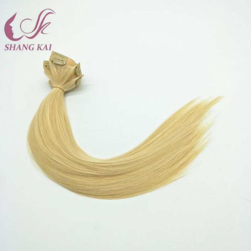 Seamless 100% Brazilian Remy Clip in Hair Extension, Blonde Russian Virgin Hair Clip Human Hair Extensions