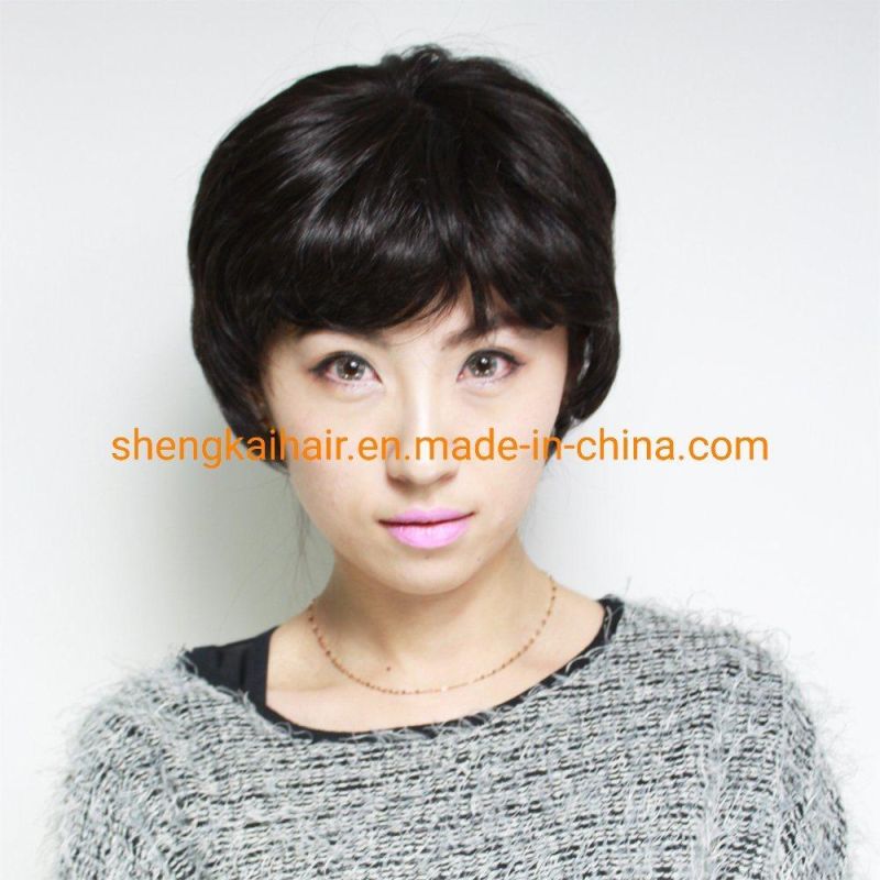 Full Handtied Human Hair Synthetic Hair Mix Wholesale Women Hair Wigs