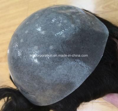 2022 Most Natural Super Thin Poly Human Hair Men&prime; S Hairpiece