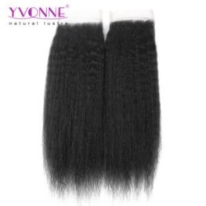 4X4 Brazilian Kinky Straight Hair Top Closure, 100% Human Hair Lace Closure