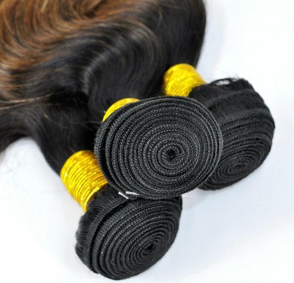 Brazilian Ombre Remy Human Hair Weft at Wholesale Price with SGS Approved (Body Wave 1B/30)