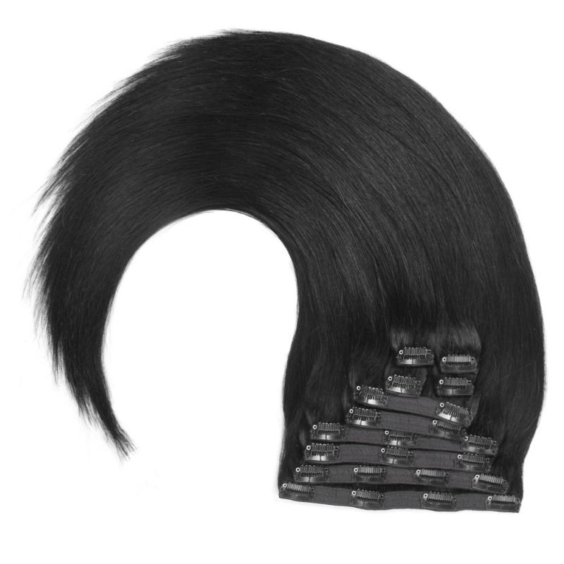 220g 10piece 1# Double Drawn Remy Hair Seamless Clip in Hair Extensions