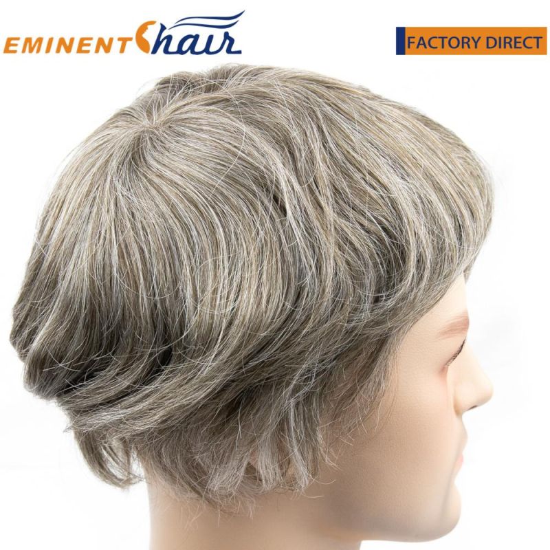 2022 Pouplar Men′s Toupee Fine Mono with PU Coated Hair System