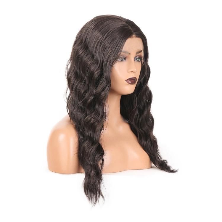 Wholesale 13X4 Synthetic Fiber Lace Front Middle Part Natural Body Wave China Wig