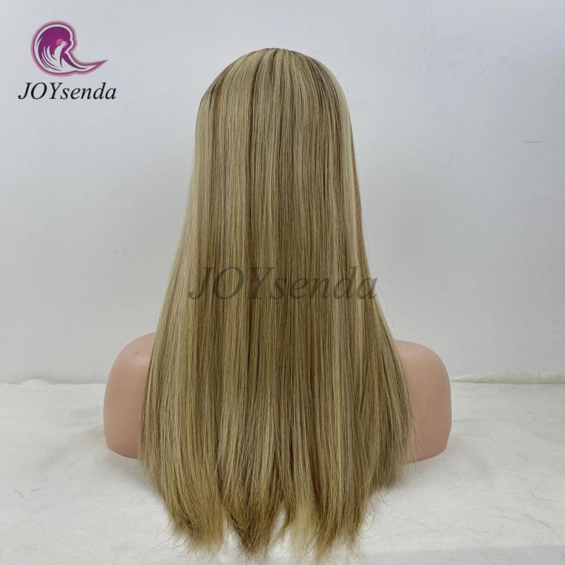 Blonde Color Natural Scalp Silk Base Top Virgin Human Hair Clips in Hair Topper/Hair Pieces