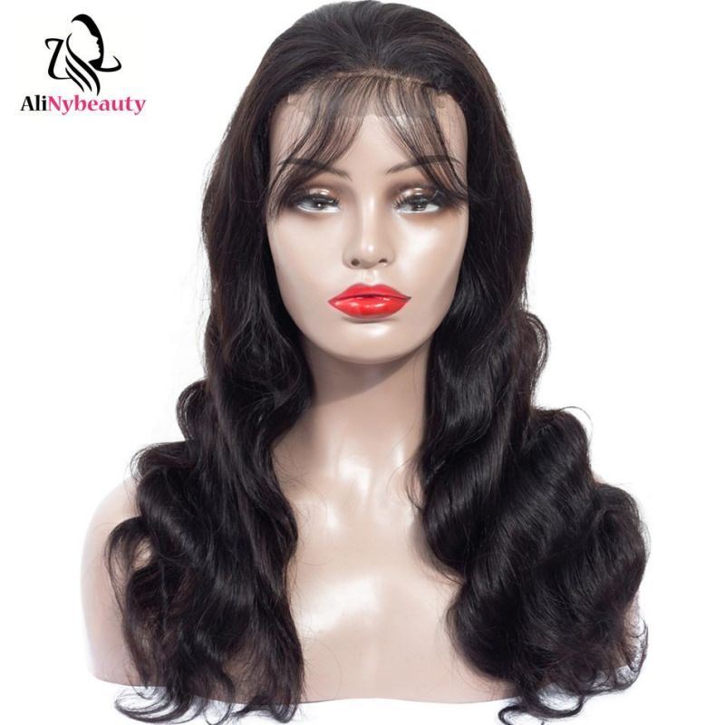 Alinybeauty Peruvian Body Wave Hair 100% Human Hair Wig Full Lace Wig