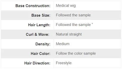 Ll033 Human Hair French Lace with Unti-Slipped PU Women Medical Wig