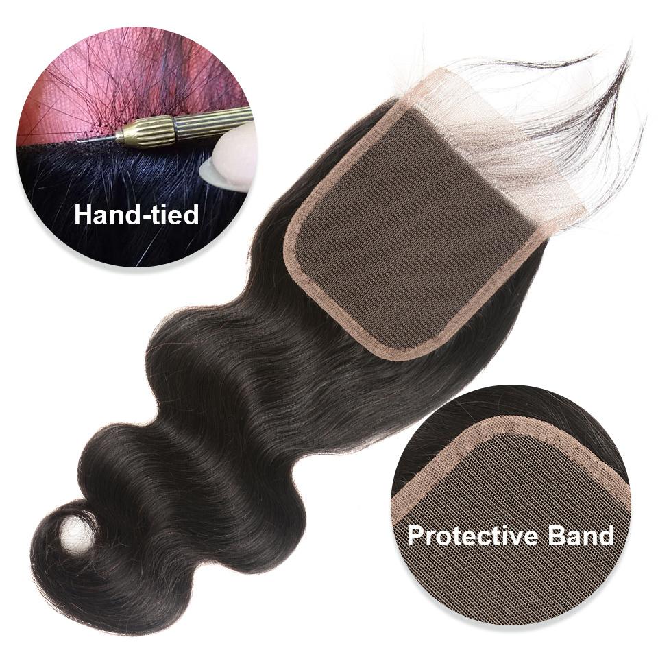 Brazilian Straight Hair Lace Closure 100% Human Hair 4*4 Lace Closure 8-20 Inches Natural Color Remy Hair