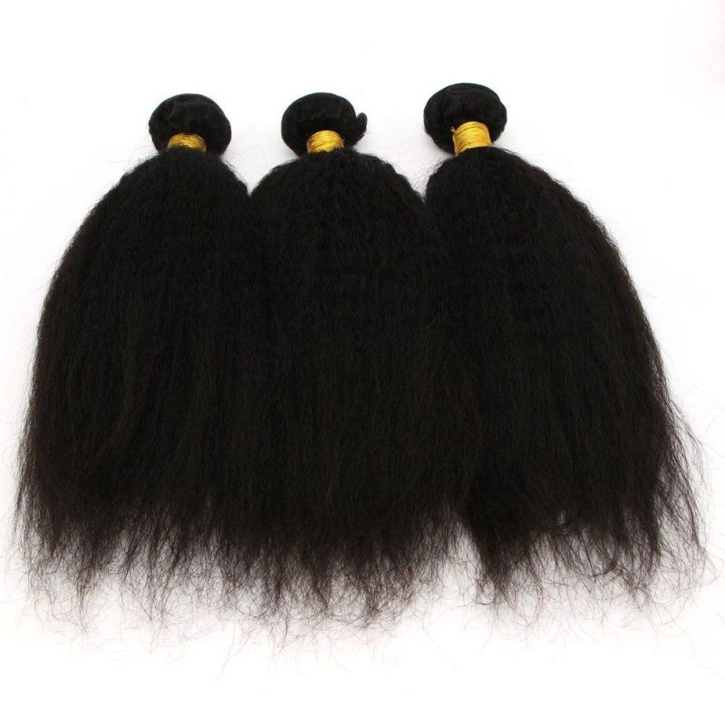 Cheap Yaki Kinky Straight Brazilian Human Hair Weaving