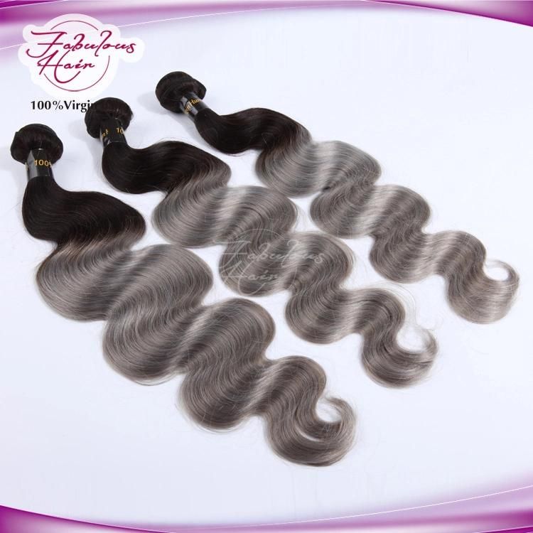 Ombre Color Natural Brazilian Color 1b/Grey Human Hair